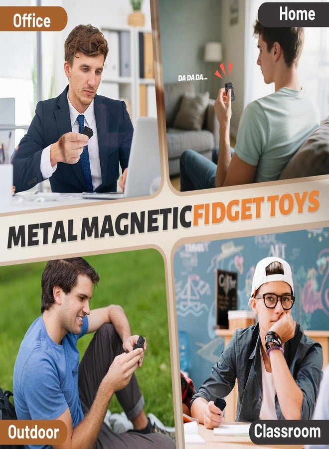 Chilvil Metal Fidget Clicker Slider Magnetic Toys for Adults, Figette Keyboard Silent Desk Office Small EDC, Quiet ADHD Anxiety and Stress Relief Pain Stim Items, Cool Figits Gadgets Stuff Gift for Teens Mens - Image 4